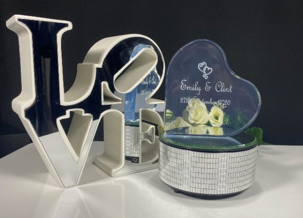 Heart Shaped Acrylic Cake Topper