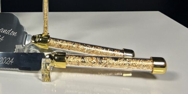 Gold Leaf Cake Knife Set
